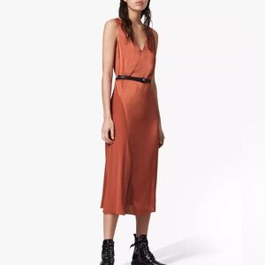 Allsaints rust color slip dress